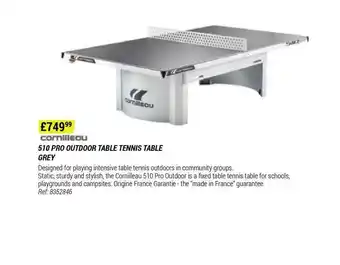 Decathlon Cornileau 510 Pro Outdoor Table Tennis Table Grey offer