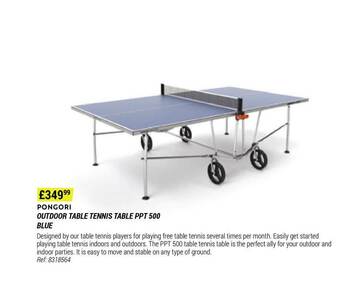 Decathlon Pongori Outdoor Table Tennis Table Ppt 500 Blue offer