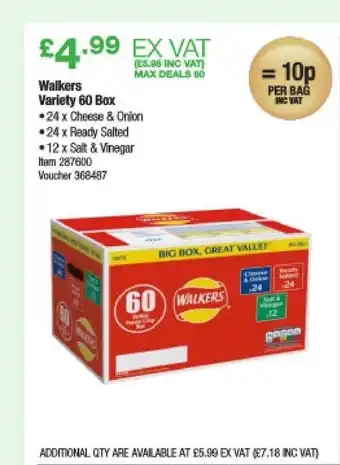 Costco Walkers Varietyt 60 Box offer
