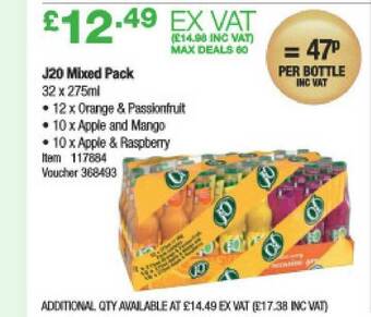 Costco J20 Mixed Pack offer