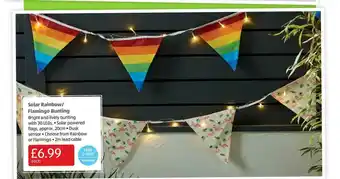 Aldi Solar Rainbow-Flamingo Bunting offer