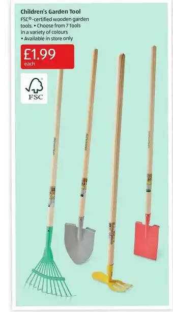 Aldi Children's Garden Tool offer