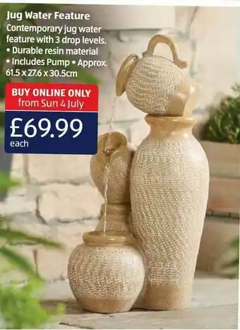 Aldi Jug Water Feature offer