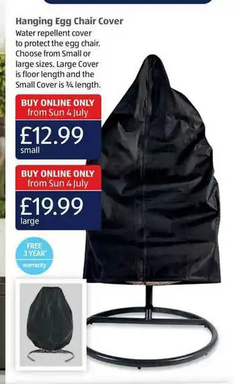 Aldi Hanging Egg Chair Cover offer