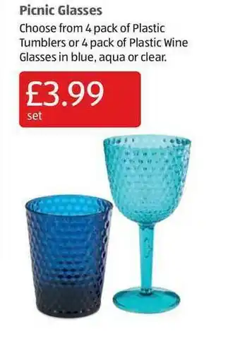 Aldi Picnic Glasses offer