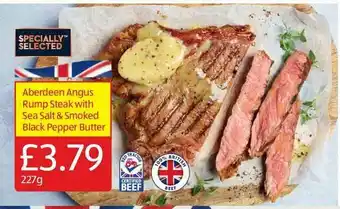 Aldi Aberdeen Angus Rump Steak With Sea Salt & Smoked Black Pepper Butter offer