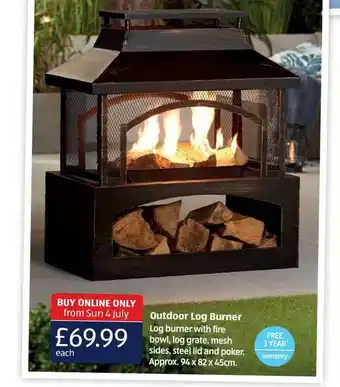 Aldi Outdoor Log Burner offer