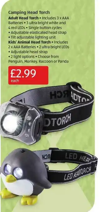 Aldi Camping Head Torch offer