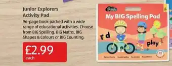 Aldi Junior Explorers Activity Pad offer