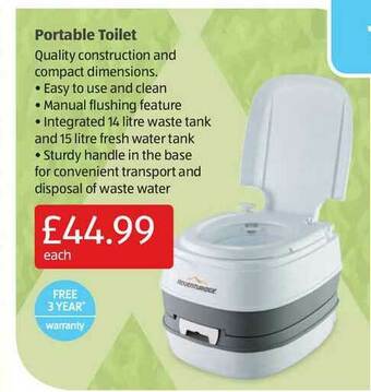 Aldi Portable Toilet offer