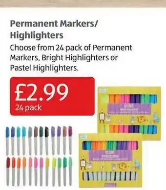 Aldi Permanent Markers-Highlighters offer