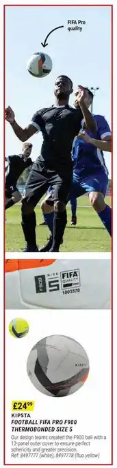 Decathlon Kipsta football fifa pro f900 thermobonded size 5 offer