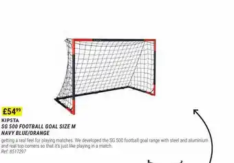 Decathlon Kipsta sg 500 football goal size m navy blue-orange offer