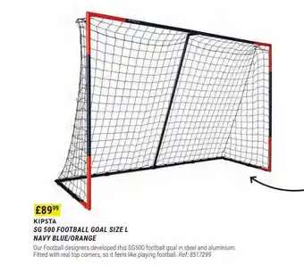 Decathlon Kipsta sg 500 football goal size l navy blue-orange offer