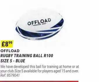 Decathlon Offload rugby training ball r100 size 5 - blue offer