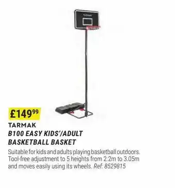 Decathlon Tarmak b100 easy kids'-adult basketball basket offer