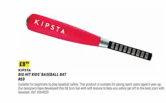Decathlon Kipsta big hit kids' baseball bat red offer