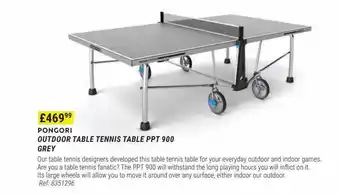 Decathlon Pongori outdoor table tennis table ppt 900 grey offer