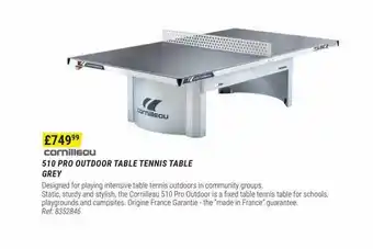 Cornilleau 510 pro outdoor table tennis table grey