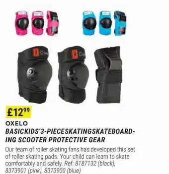 Decathlon Oxelo basickids' 3-piece skating skateboard-ing scooter protective gear offer