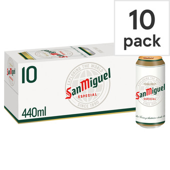 Tesco San miguel lager 10x440ml can offer