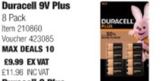 Costco Duracell 9V Plus 8 Pack offer