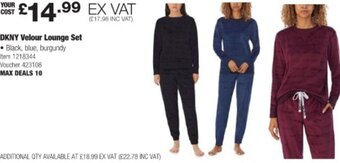 Costco DKNY Velour Lounge Set offer