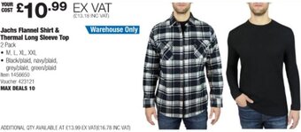 Costco Jachs Flannel Shirt & thermal Long Sleeve Top offer