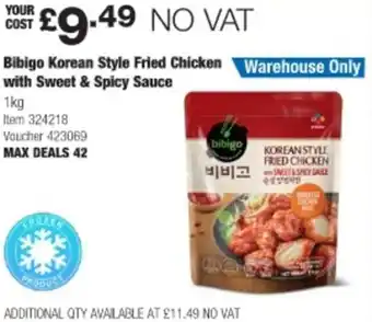 Costco Bibigo Korean Style Fried Chicken with Sweet & Spicy Sauce 1 kg offer