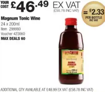 Costco Magnum Tonic Wine 24 x 200ml offer