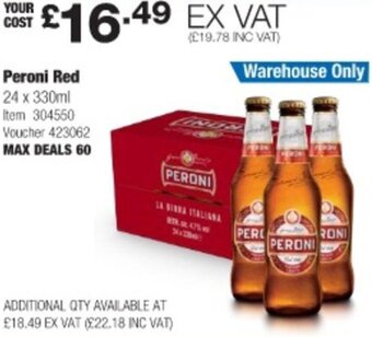 Costco Peroni Red 24 x 330ml offer