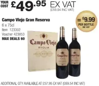 Costco Campo Viejo Gran Reserva 6 x 75cl offer
