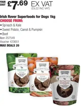 Costco Irish Rover Superfoods for Dogs 1kg offer