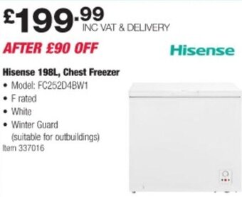 Costco Hisense 198L, Chest Freezer offer