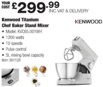 Costco Kenwood Titanium Chef Baker Stand Mixer offer