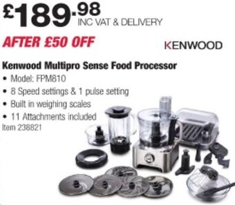 Costco Kenwood Multipro Sense Food Processor offer