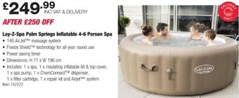 Costco Lay-Z-Spa Palm Springs Inflatable 4-6 Person Spa offer