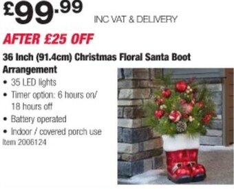 Costco 36 Inch Christmas Floral Santa Boot Arrangement offer