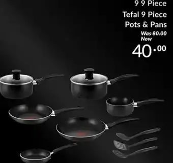 Asda 9 9 Piece Tefal 9 Piece Pots & Pans offer