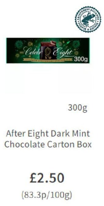 After Eight Dark Mint Chocolate Carton Box