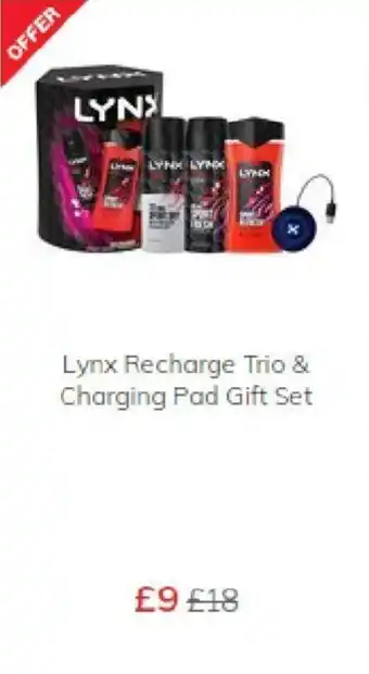 Morrisons Lynx Recharge Trio & Charging Pad Gift Set offer