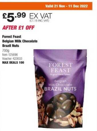 Costco Forest feast belgian milk chocolate brazil nuts offer