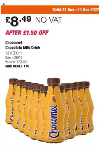 Costco Chocomel chocolate milk drink offer