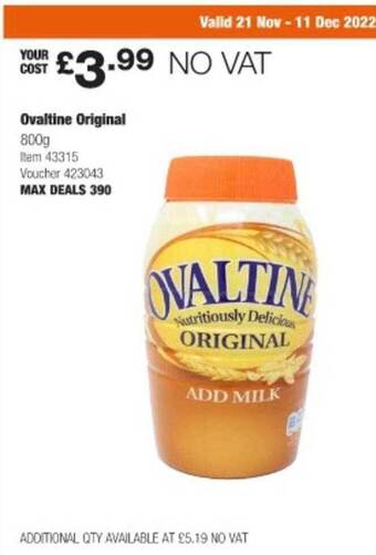 Costco Ovaltine original offer