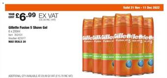 Costco Gillette fusion 5 shave gel offer