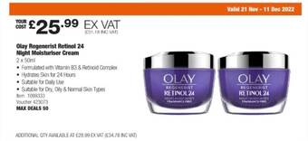 Costco Olay regenerist retinol 24 night moisturiser cream offer