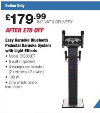 Costco Easy karaoke bluetooth pedestal karaoke system with light effects offer