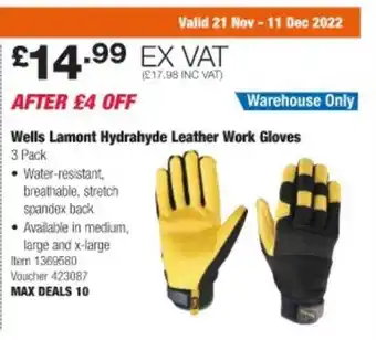 Costco Wells lamont hydrahyde leather work gloves offer