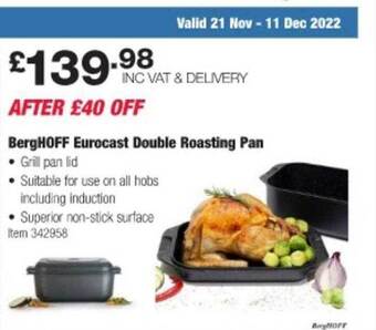 Costco Berghoff eurocast double roasting pan offer