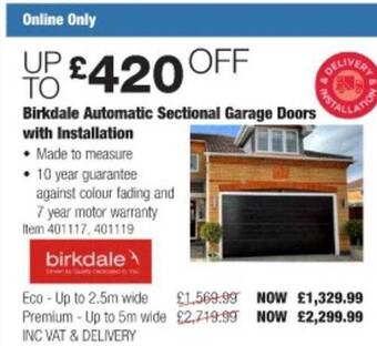 Costco Birkdale automatic sectional garage doors with installation offer